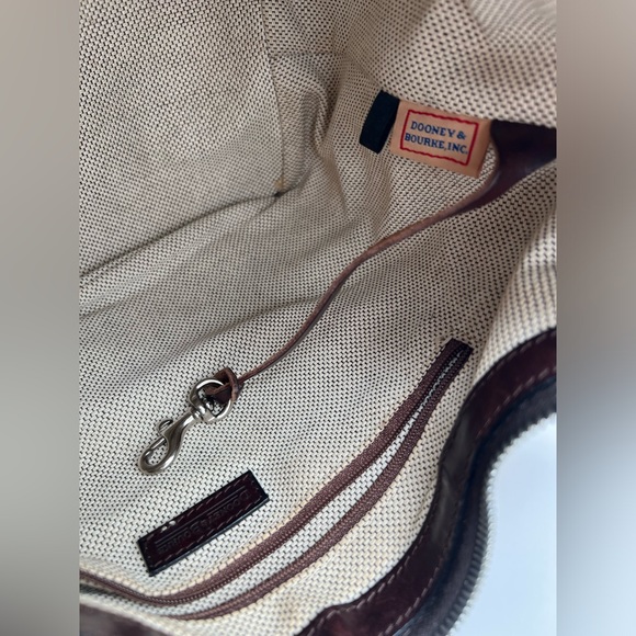 Brown Dooney & Bourke Canvas Monogram with Leather Trim Hobo - Picture 14 of 15